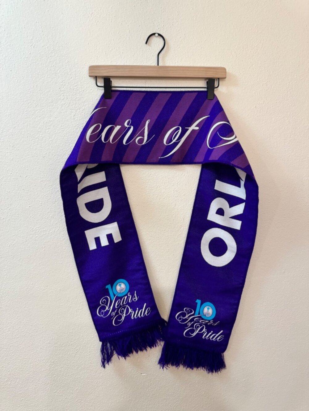 Orlando Pride 10 Years of Pride Ruffneck Soccer Scarf Purple NWSL - Picture 3 of 3